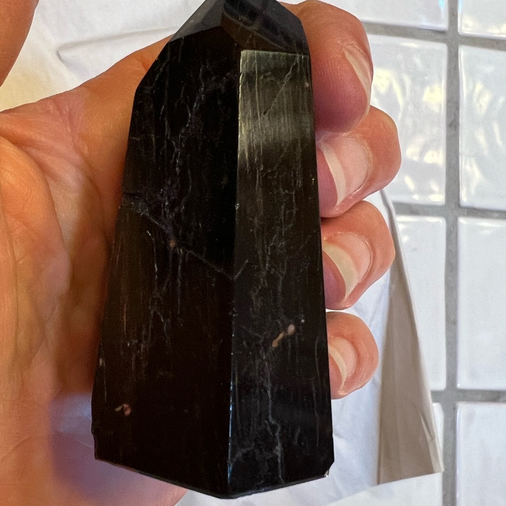 Black Tourmaline 5.08 Ounce Crystal Tower - Picture 5 of 15
